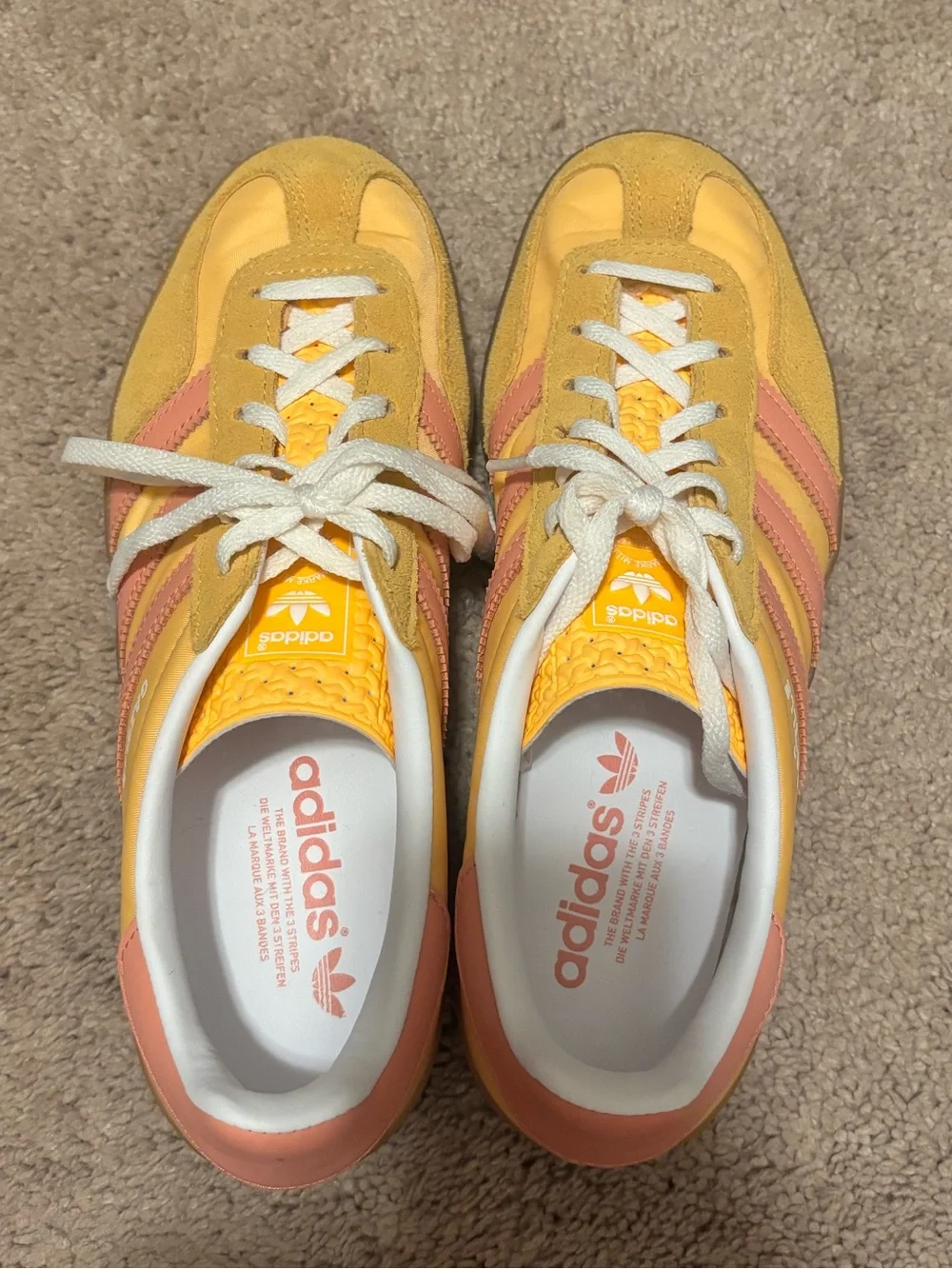adidas Gazelle Women's Yellow and Pink Suede/Leather Sneakers